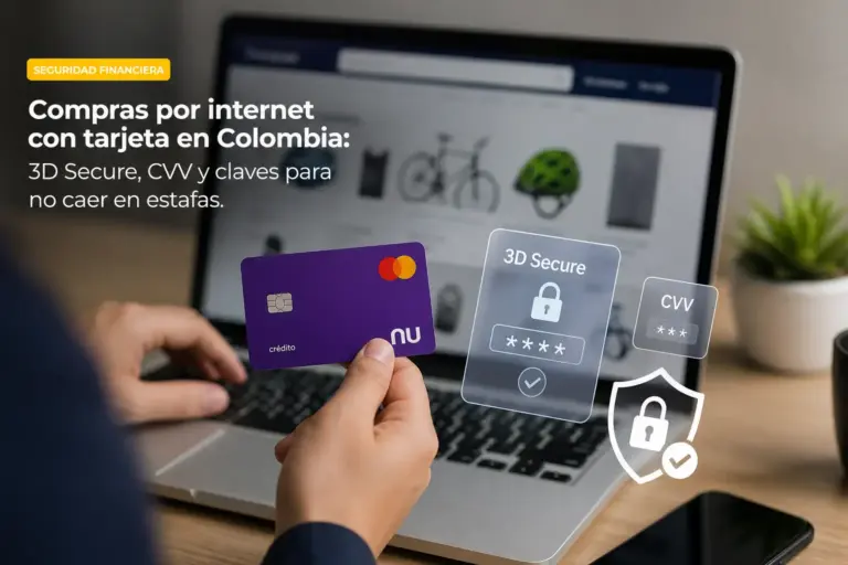 Homem com cartão de crédito e portatil, segurança financeira