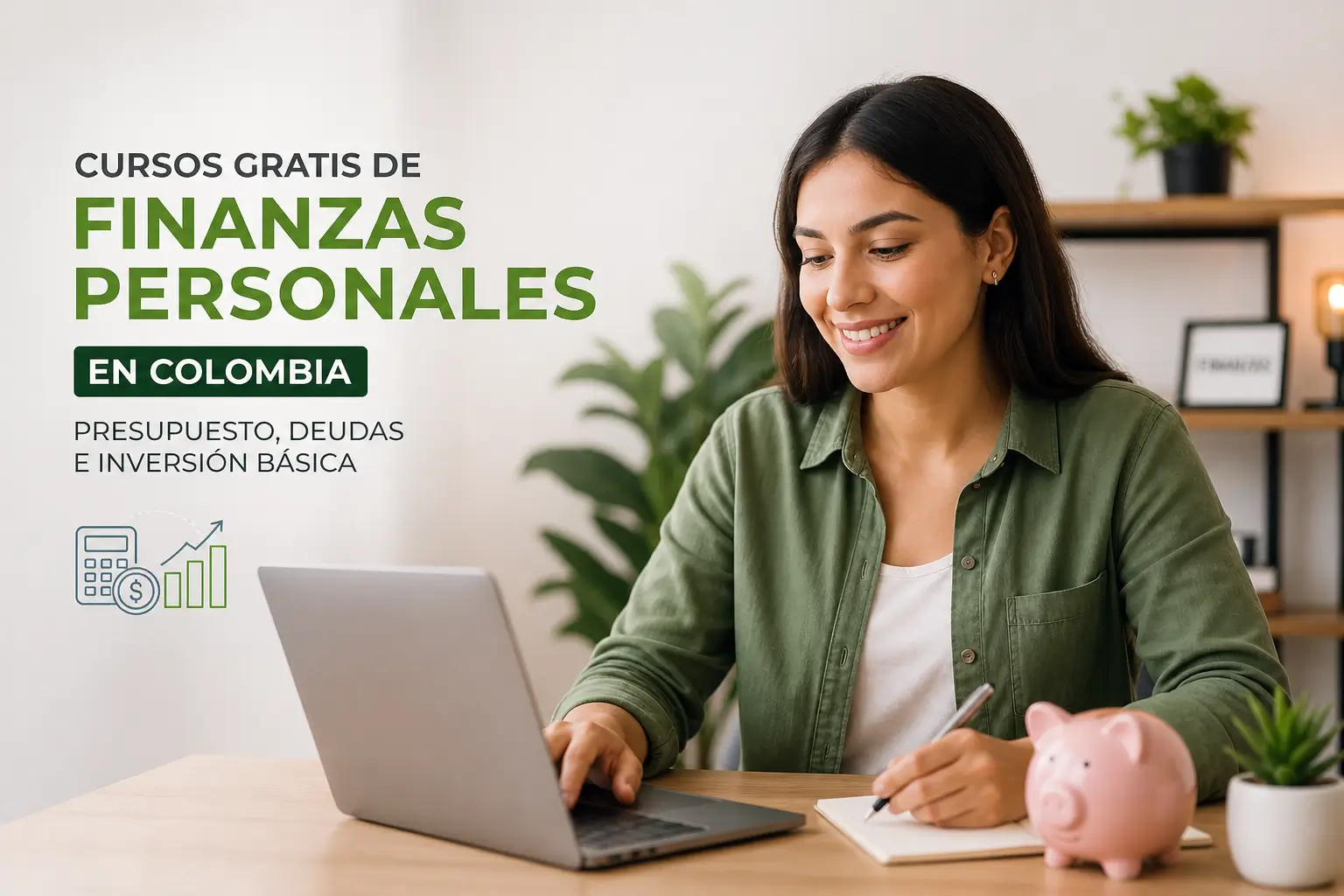 Mulher escrevendo em notebook sobre educação financeira