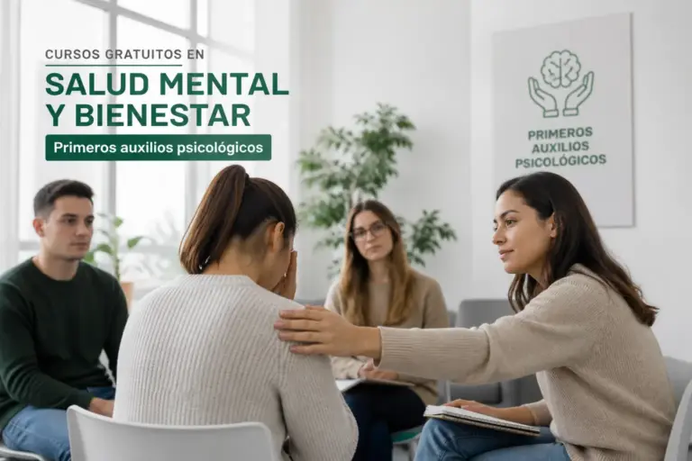 Sessão de apoio em saúde mental com curso gratuito